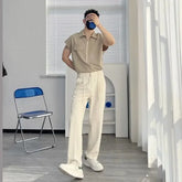 Hearujoy Draped Trousers For Men Office Fluid Business Work Man Suits Pants Social Tailoring Clothing Premium Vintage Luxury Wear